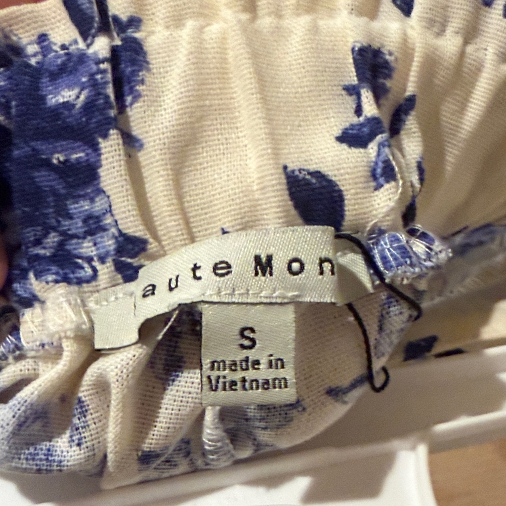 Haute Monde Cream and Blue Floral Two-Piece Set - Picture 3 of 4